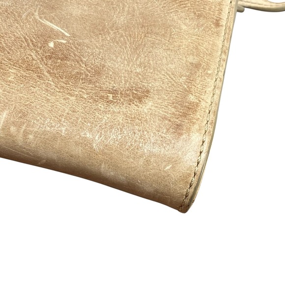 Frye Melissa Wallet Crossbody Bag Distressed Tan Leather Shoulder Purse - Picture 9 of 16